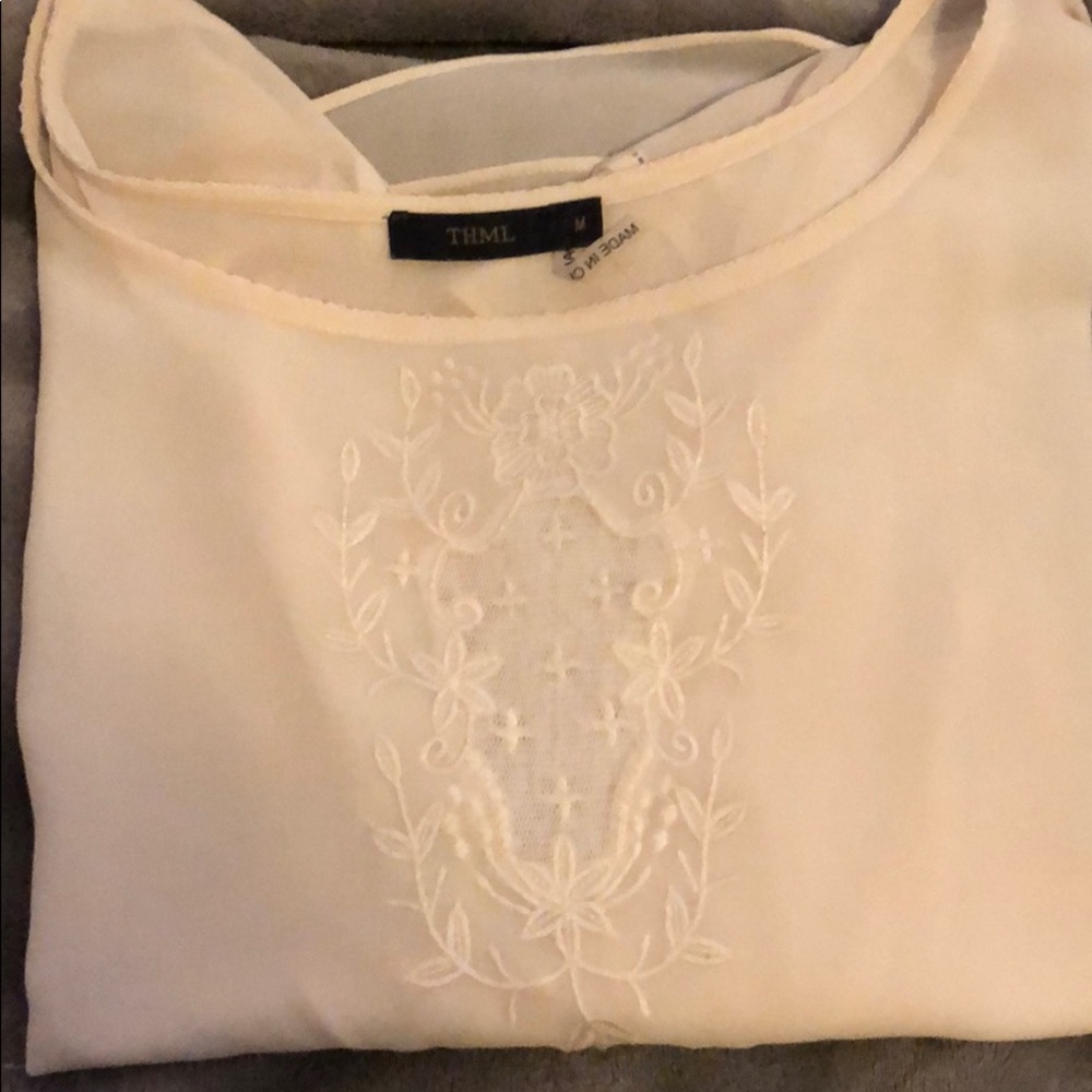 Kimono style nude blouse